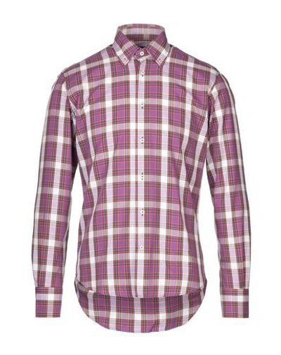 Addiction Checked Shirt In Purple