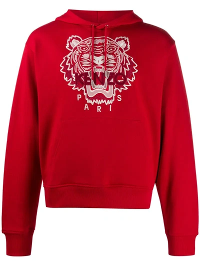 Kenzo Men's Classic Tiger Hoodie Sweatshirt In Cherry