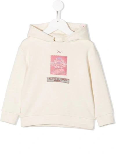 Gucci Babies' Logo Patch Detailed Hoodie In Neutrals