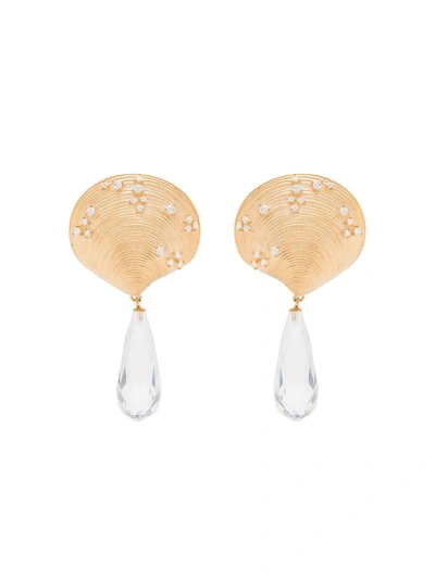 Apples & Figs Promised Tears Gold-tone Crystal-embellished Earrings