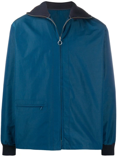 Anglozine Zipped Shirt Jacket In Blue