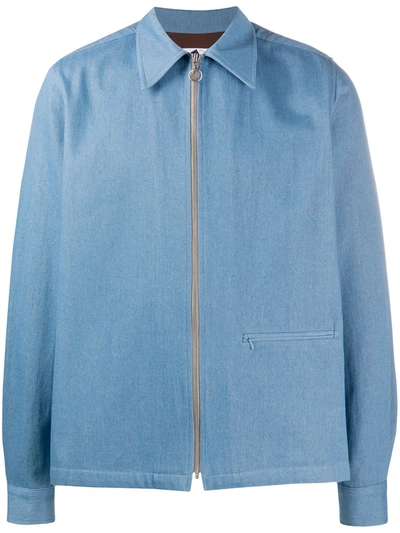 Anglozine Yard Denim Shirt Jacket In Blue