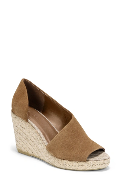 Vince Women's Sonora Peep-toe Suede Espadrille Wedge Sandals In Olive Wood