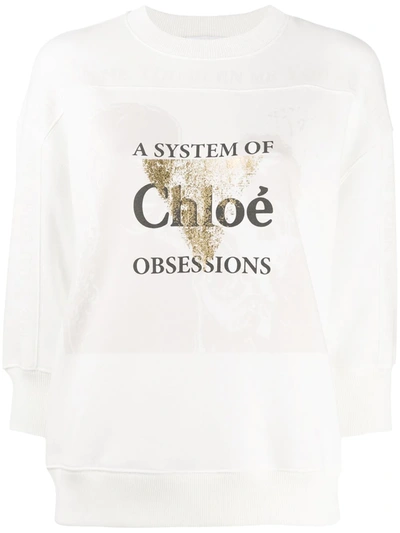Chloé Obsessions Cotton Sweatshirt In White