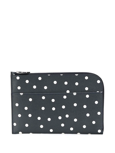 Ganni Polka Dot Clutch In Blue