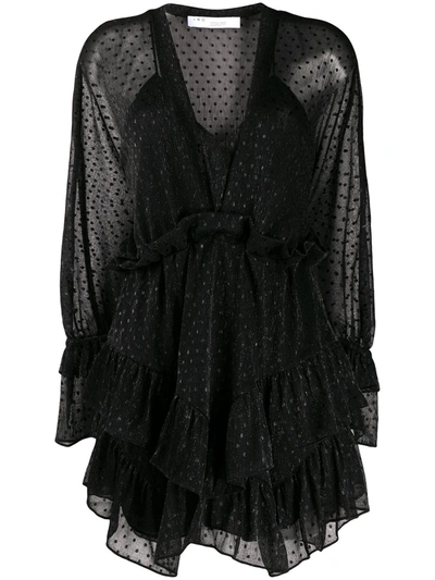 Iro Milson Dotted Mini Dress In Black