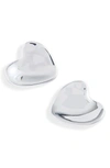 Jenny Bird Ophelia Heart Stud Earrings In High Polish Silver