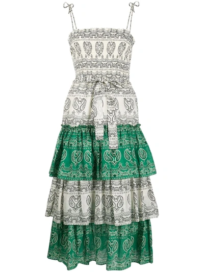 Tory Burch Bandana Print Ruffle Cover-up Dress In Neutrals
