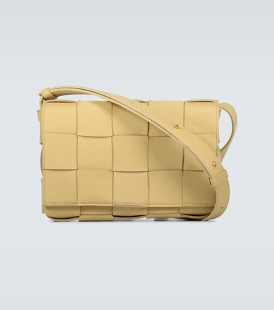 Bottega Veneta Intrecciato Leather Crossbody Bag In Tapioca/ Gold