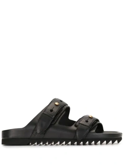 Dunhill Punch Hole Sandals In Black