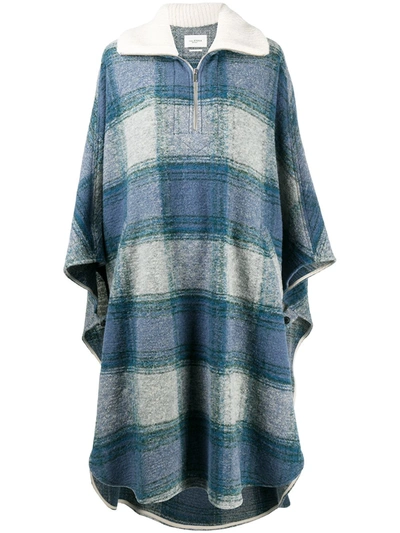 Isabel Marant Étoile Gabin Wool Blanket Coat In Blue