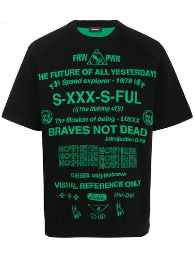 Diesel K-errol Jacquard T-shirt In Black