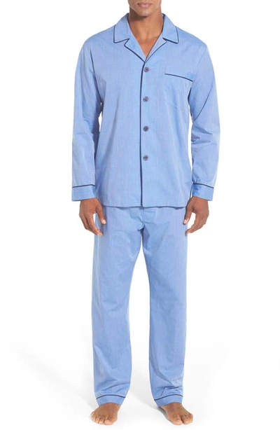 Majestic Cotton Blend Pajamas In Blue