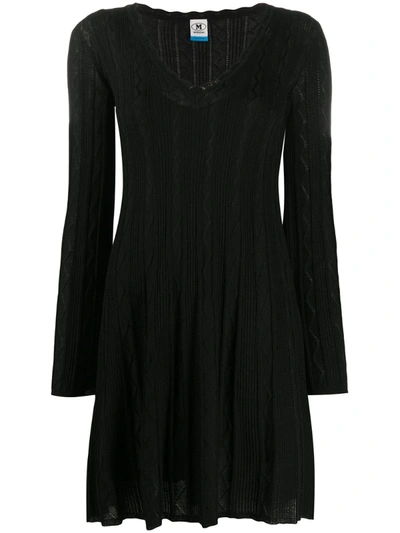 M Missoni Fine-knit Mini Dress In Black