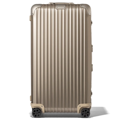 Rimowa Original Trunk Plus Large Suitcase In Titanium - Aluminium - 31,5x14,8x17