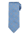 Brioni Men's Silk Medallion Tie In Blue/gray