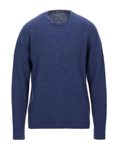Zanone Sweaters In Dark Purple