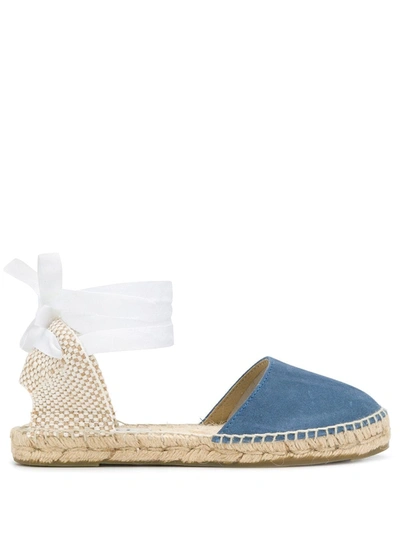 Manebi Hamptons Suede Espadrilles In Blue