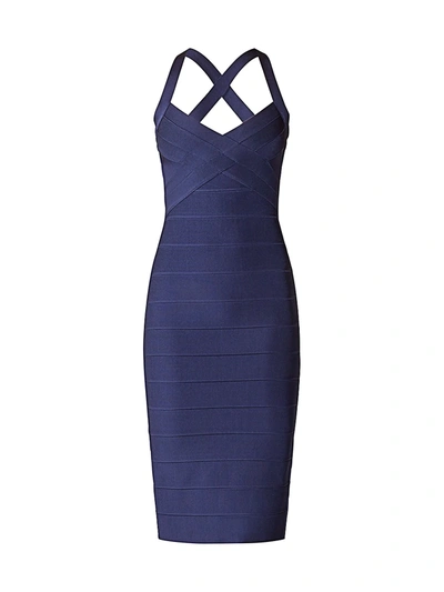 herve leger open x back weaved front icon dress Icon Bandage Bustier Mini
