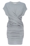 Frame Ruched Crisscross Detail Dress In Gris Heather