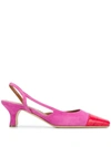 Paris Texas Contrast-toe Cap Slingback Sandals In Pink