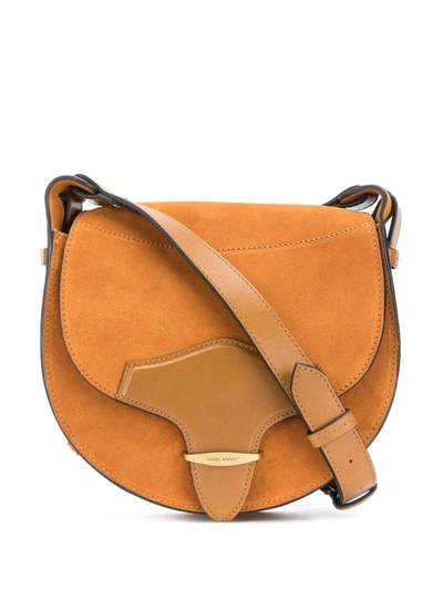 Isabel Marant Botsy Leather And Suede Cross-body Bag In Orange