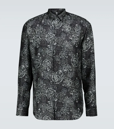 Berluti Crest-print Mulberry-silk Shirt In Black