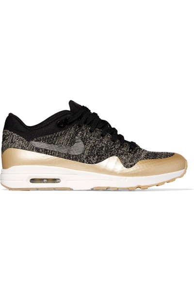 Nike Air Max 1 Ultra 2.0 Metallic Leather-trimmed Flyknit Sneakers In ...