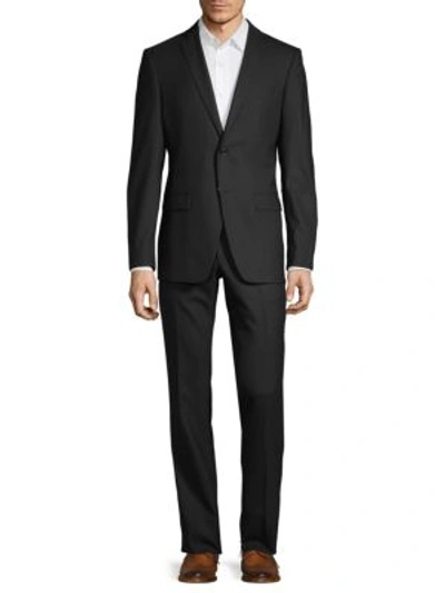 John Varvatos Regular-fit Wool Blend Suit In Black