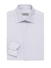 Canali Micro Print Cotton Dress Shirt In Purple