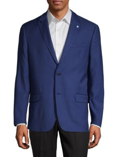Ben Sherman Checkered Sportcoat In Bright Blue