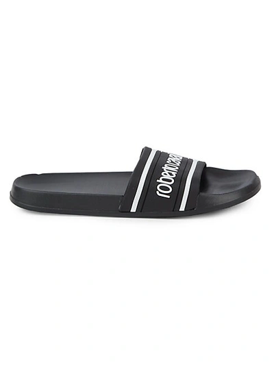 Roberto Cavalli Sport Women's Logo Pool Slides In Black