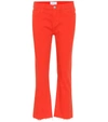 Current Elliott The Kick Raw-hem Cropped Jeans In Red