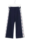 Fendi Kids' Logo Band Track Pants In Navy