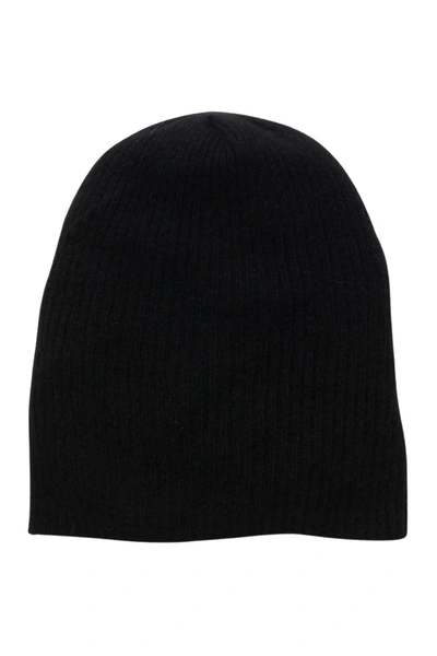 Portolano Ribbed Cashmere Beanie In Black