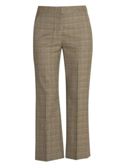 Stella Mccartney Prince Of Wales Check Cropped Trousers In Black Plaid