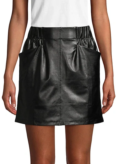 David Lerner Faux Leather Mini Skirt In Black