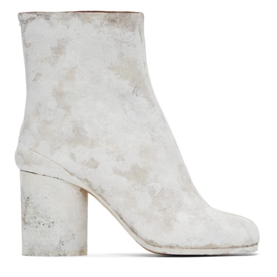 Maison Margiela Brown & White Painted Tabi Boots In H8433 Earth