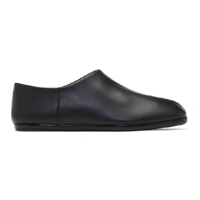 Maison Margiela Split-toe Leather Collapsible-heel Loafers In Black