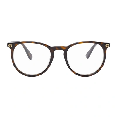 Gucci Tortoiseshell Panto Glasses In 002 Darkhav