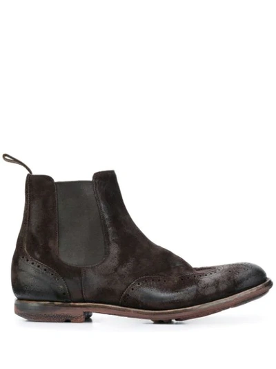 Church's Distressed Effect Chelsea Boots In Brown