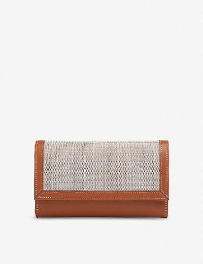 Lk Bennett Dayana Cotton And Linen Clutch