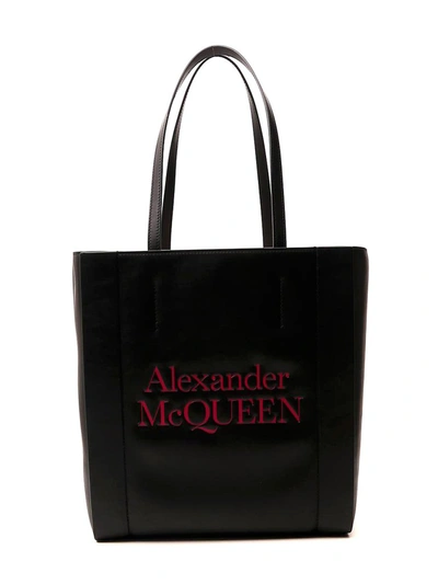 Alexander Mcqueen Signature Shopping Bag In Nero