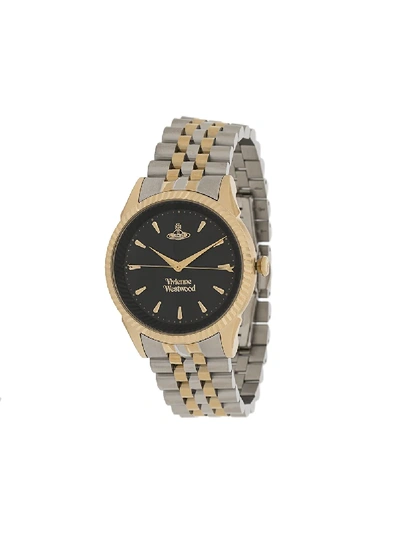 Vivienne Westwood Vv240bkgs Seymour Stainless Steel Watch In Black