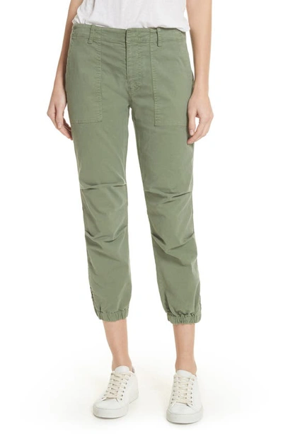Nili Lotan Stretch Cotton Twill Crop Military Pants In Carbon
