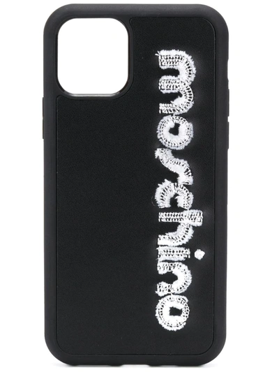 Moschino Embroidered Logo Iphone 11 Pro Max Phone Case In Black