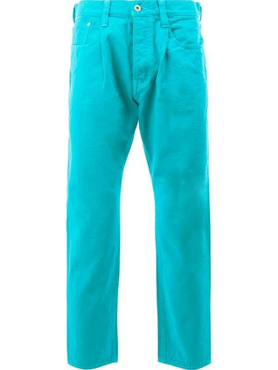Ganryu Cotton Satin Trousers In Blue.