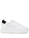 Ash Moon Platform Chunky Sneakers, White/black