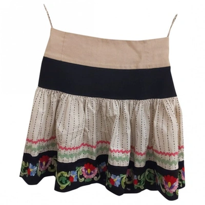 Pre-owned Etro Mini Skirt In Beige