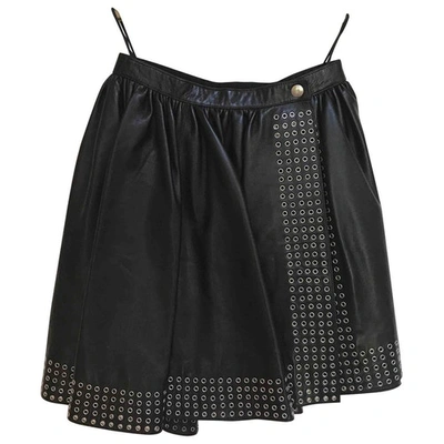 Pre-owned Alaïa Leather Mini Skirt In Black
